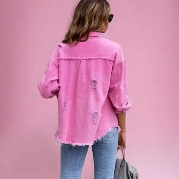 Distressed Denim Jacket - Picture 5 of 7